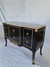 Louis XIV Louises Barock Rokoko - Cassettiera in stile antico, colore: nero con oro larghezza 135