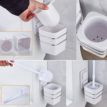 MeYuxg Scopino e Supporto per Toilette,Set di Scopini per WC di Alta Qualità,Con Tazza a Tenuta Stagna,Scopino per WC Adatto per il Bagno di un Hotel Familiare o un Bagno Pubblico(Bianco Caldo)