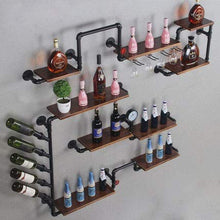 MoDi Wine Rack Retro Style Industriale Tubo di Acqua a Parete Vino Rack (L75 * W20 * H145CM)