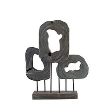 Beliani Figura Decorativa in Legno Grigio Forma Astratta Moderna 50 x 61 cm SEIBAL