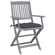 vidaXL Sedie da Giardino Pieghevoli 4pz con Cuscini in Massello Acacia