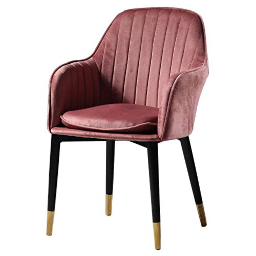 HTL Desk Sedie Sedia per Sala da Pranzo Camere Eleganti Cafe Sedia Di Svago - Imbottito Di Velluto Del Sedile Della Sedia da Pranzo - Schienale Alto Gambe Poltroncina Metallo - per Soggiorno Camera d