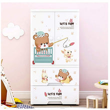 MICEROSHE Armadio Semplice Durevole Bambini Orso Guardaroba dei Cartoni Animati in Resina Camera Fai da Te Abiti di Design Modulari Armadietto Armadio for Bambini Design Pratico