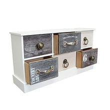 Druline Mini Cassettiera 6 Ventaglio Minore Armadio Cassetti Legno Bianco Grigio Live a Little