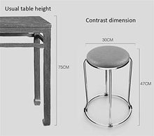 Bar Stool Alta Moda Sgabello in Acciaio Inox Piccola Rotonda Sgabello Tavolo Sedia in Pelle Morbida