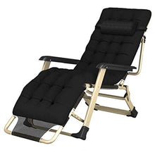 SHUAIIJUAN Sedia per il tempo libero domestico Sdraio da spiaggia reclinabili Heavy Duty s con l'ammortizzatore |Giardino esterno Patio Lounge Poltrone |Pieghevole sedie reclinabili Max.250kg- nero