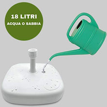 Mediawave Store - Base per Ombrellone in Plastica Riempibile con Acqua o Sabbia da Giardino Capienza 18 lt Circa, Picchetto per Ombrellone, Base Quadrata Bianca 430927