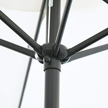 Outsunny Ombrellone da Giardino Inclinabile Φ227cm, Apertura a Manovella, Palo in Metallo e 8 Stecche, Bianco Crema