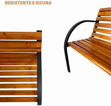PiuShopping Panchina da Esterno, Balcone e Giardino, in Legno e Acciaio, Design Elegante e Moderno, 12 Doghe – 122x65x79h