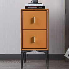 Comodino in Legno Comodino Simplicity Comodino in Pelle Mobile Laterale con 2 Cassetti Portaoggetti Maniglie in Metallo (Color : Dark Green)