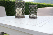 MilaniHome Tavolo Quadrato Fisso in Legno di Acacia 80 X 80 Bianco per Esterno Giardino Portico Ristorante Bar Hotel Albergo Agriturismo