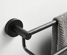 GDFEH Porta Asciugamani Cucina da Appoggio Acciaio Inox Portasciugamani Porta Asciugamani con Mensole Doppia Porta Asciugamani Bagno Nero (Size : 100cm)