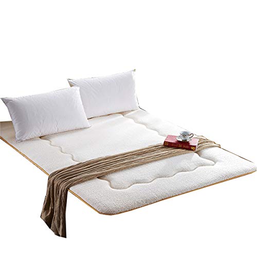 FDesign Materassi Letto futon, Morbido Materasso Tatami Materasso Pad Pieghevole Tatami Materasso futon Mattress Protector per Lo Yoga o per Il Campeggio Student Dormitory,Beige,120 * 200cm