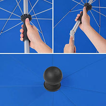 MVPower Ombrellone da Spiaggia, Ø 200 cm Ombrellone Rotondo UV UPF 50+, Ombrellone Inclinabile, Per Il Giardino Esterno Della Spiaggia Balcone, 200 g /m², Blu Reale
