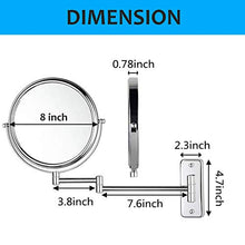 BJH Specchio per Il Trucco con luci dimmerabili Specchio da Bagno a Parete con ingrandimento in Acciaio Inossidabile Touch Screen da Barba in Camera da Letto