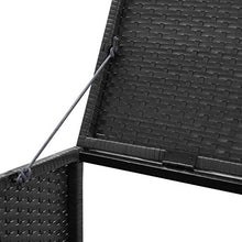 Copribidone per Spazzatua Polyrattan, Copribidone Quadruplo Spazzatura Nero, 305x78x120 cm