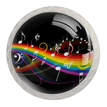 Maniglie per cassetti Manopole per cassetti Manopole rotonde Confezione da 4 per armadietto, cassetti, cassettiere, cassettiere ecc - Tema Musicale Con Arcobaleno