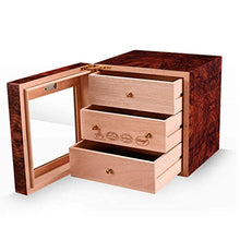 Gymqian Humidors Office Mini Scatola Di Cigari Portatile Portatile Sigaro Sigaro Piano Vernice Cabinet Cedar Legno Materiale in Legno classico/Rot / 24x24x24cm