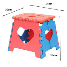 Tastak Sgabello Bambini Portatili, Adulto Pieghevole in plastica Piccolo Sgabello di Pesca Esterna Sgabello Panca Piazza Cute Cartoon, Red Blue Garden Bagno Prato Antiscivolo Sgabello