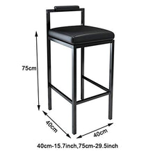 LAMXF Sgabelli da banco in Metallo con Schienale Basso, Sedia da Pranzo da Cucina, Sgabello da Bar Moderno per Cucina da Pranzo, Altezza Seduta: 65 cm / 75 cm - Nero