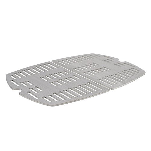 BBQ-TORO Set Griglia in Acciaio (2 pezzi) adatto per Weber Q100 | Serie grill elettrico e grill a gas | si adatta perfettamente a Q1000 - Q1200 - Q1400