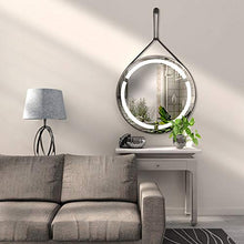 styleglass Specchio Bagno Tondo Retroilluminato a LED Ring, Diamentro 60 cm, Specchio Parete con Cornice in Ecopelle,Spessore Vetro 4mm, Kit Fissaggio Murale Incluso, Grado di Protezione IP20