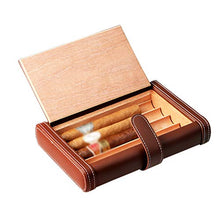 SHAO1 Cigar Humidor, Portatile Legno di Cedro Idratante Cigar Box può Contenere Circa 4 (215 * 152 * 42MM)