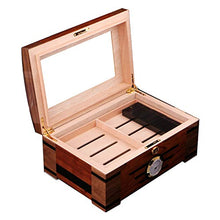 Cigar Humidor, Legno di Cedro Cigar Humidor Idratante Legno Solido Sigillata Scatola di Sigari con Igrometro E Umidificatore (270 * 228 * 115Mm)
