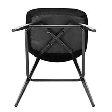 WOLTU BH252sz-4 Set di 4 Sgabelli da Bar con Schienale Poggiapiedi Sedia da Cucina in Velluto Nero