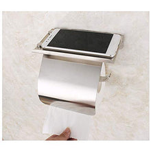 Gancio bagno cucina Portarotolo for WC con ripiano for telefono e coperchio Coperchio a parete in acciaio inossidabile Adesivo for bagno Distributore di carta for hotel Appendiabiti for rotolo Gancio