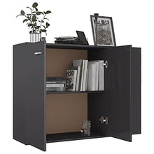 vidaXL - Sideboard Hochglanz-Grau 105x30x75 cm Spanplatte