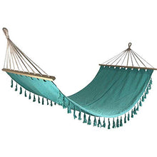 Luxurygarden Amaca da Giardino per Esterno, Moderna Design Macrame, Verde Acqua in Cotone e Poliestere | 200x100h