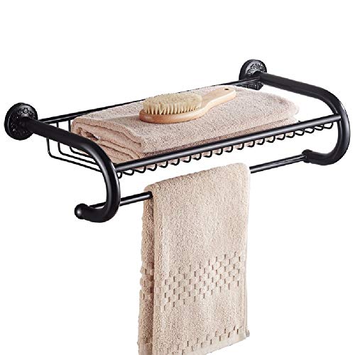 MBYW Portasciugamani Moderno Minimalista Portasciugamani Elegante per Il Bagno di Moda Portasciugamani con Porta Asciugamano Nero Anticato  Adatto per Bagno,Cucina, Ufficio o Altri luoghi