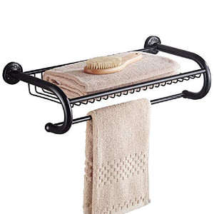 MBYW Portasciugamani Moderno Minimalista Portasciugamani Elegante per Il Bagno di Moda Portasciugamani con Porta Asciugamano Nero Anticato  Adatto per Bagno,Cucina, Ufficio o Altri luoghi