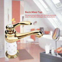 Rubinetto per Lavabo Monocomando Diamantato, Rubinetto in Ottone Massiccio per Lavabo, Rubinetto per Acqua Calda e Fredda per Cucina Domestica(D'oro)
