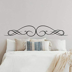 T-MK376 - Adesivi per testiera del letto, 24 x 140 cm, colore: Nero
