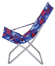Enrico Coveri Mare Sedia Sdraio Moderna Canapone Pieghevole in Acciaio E Tessuto con Fantasia Marina, Ideale per Giardino, Esterno e Mare (Blu/Ros)