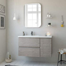 Mobili Baltic 90 cm | Wood Chicago | Mobile 2 cassetti + 1 Anta Legno + Piano lavabo + lavabo da appoggio