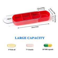 Comius Sharp Portapillole Settimanale, Portapillole portatile per pillole con 7 giorni 28 Scomparti, con Borsa Pu per portare Vitamine, olio di pesce e farmaci