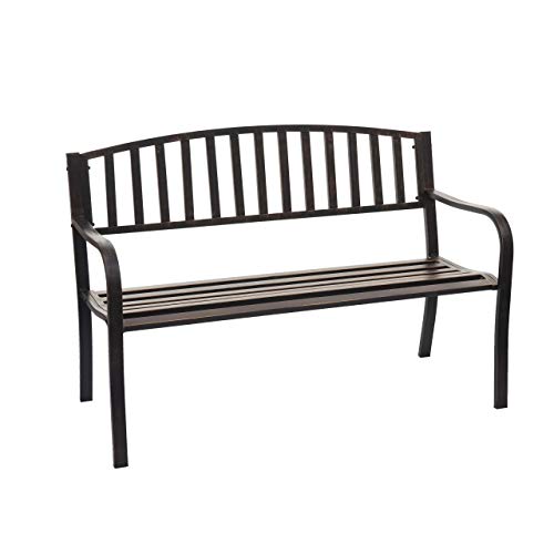 Mendler Panca panchina 2 posti da Giardino HWC-F43 Acciaio Verniciato Color Bronzo