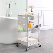 LYM &ripiano di stoccaggio Scaffalature Home Scaffale da Cucina Soggiorno Camera da Letto Carrello di stoccaggio Beauty Salon Carrello a Ruote Mobile Bianco Scaffale di Finitura