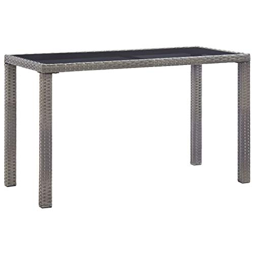 BIGTO - Tavolo da giardino in polyrattan, decorazione bistrot antracite, 123 x 60 x 74 cm