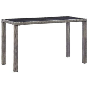 BIGTO - Tavolo da giardino in polyrattan, decorazione bistrot antracite, 123 x 60 x 74 cm
