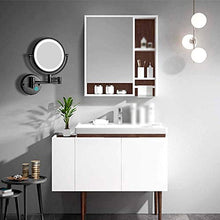 MRJ Specchio Ingranditore da Parete con Luce LED e ingrandimento 1x/5X, Specchio Bagno Luminosità Regolabile Estensibile Rotazione a 360° per Bagno Hotel Spa, Concealed Install, Nero