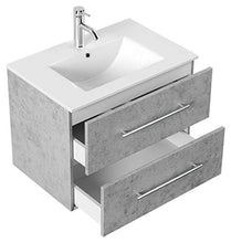 Set di mobili da bagno Firenze 70 2 parti grigio cemento e armadio specchio