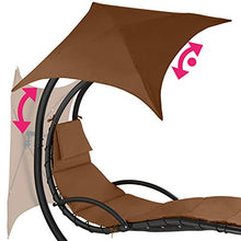 TecTake 800699 Sdraio Sospesa, Parasole Protezione Raggi UV, Sagomatura Ergonomica, Materassino Imbottito e Cuscino Poggiatesta - Disponibile Diversi Colori (Marrone | No. 403075)