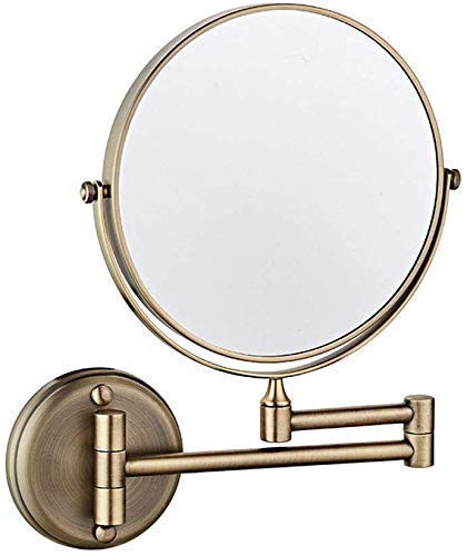 HGXC Specchio cosmetico per Trucco cosmetico da Barba Pieghevole Estensibile Ingrandimento 3X Specchi da toeletta Color Bronzo