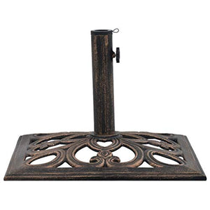 Tidyard- Base Supporto Ombrellone Parasole Quadrato in Ghisa 12 kg 49 cm,Supporto per Ombrellone Parasole,Base Ombrellone da Sole Metallo 49 cm