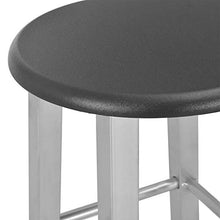 Autoshoppingcenter Set di 2 Sgabelli da Bar Industriale Acciaio MDF Sedia Tonda Alta con Poggiapiedi per Ristorante Argento 70 x 30 CM