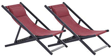 miozzi Set 2 Sedie Sdraio Pieghevoli in Alluminio 96,35x58x91,5 cm Rex Rosso
